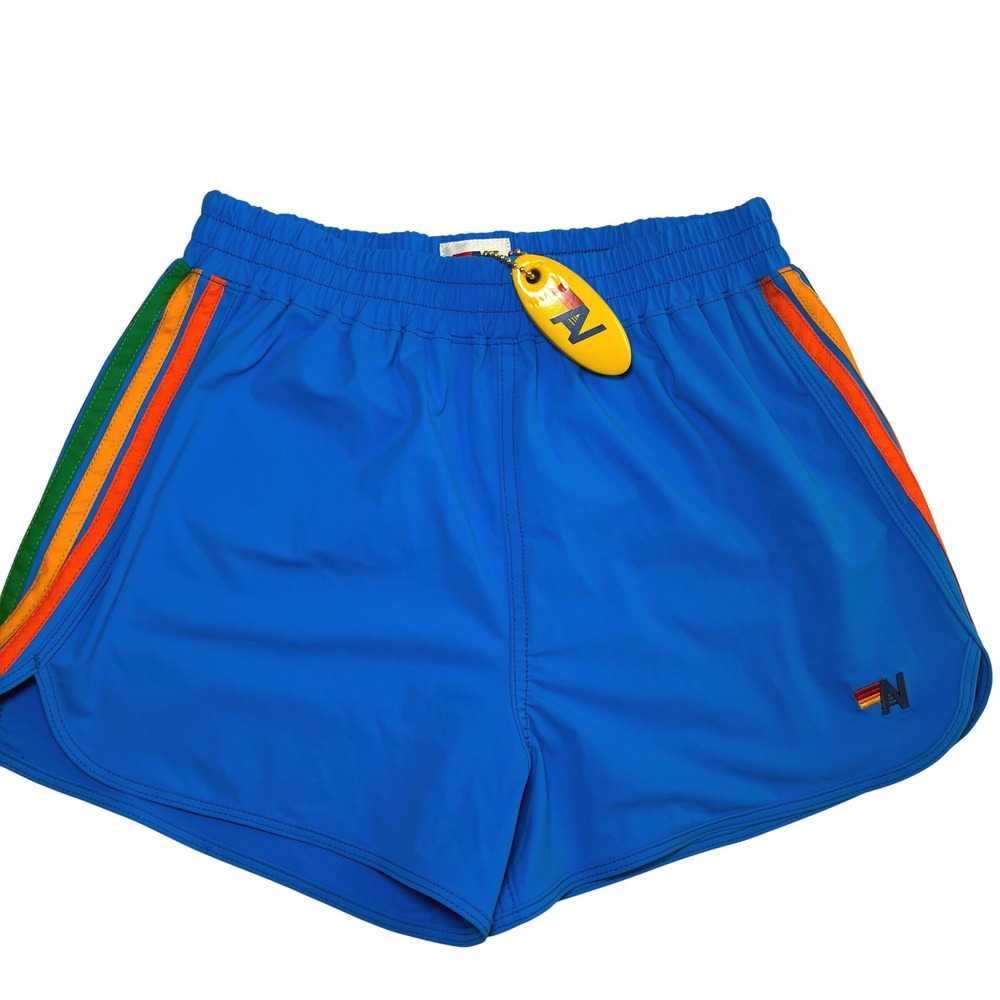 Aviator Nation Board Shorts 5 Stripe Kids Flex Jogger Parrot Blue Swim Trunks 14